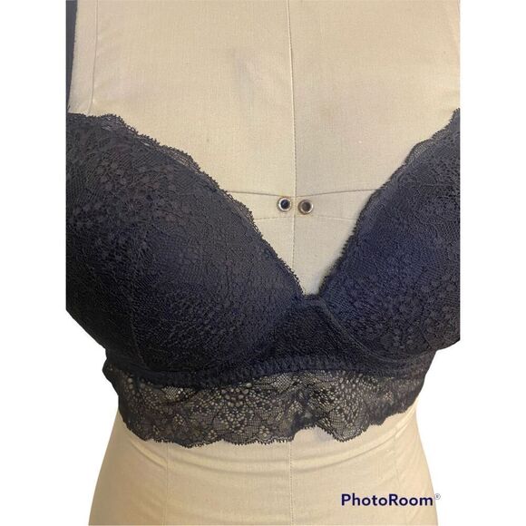 PINK Victoria’s Secret Lace Wireless Push Up Bra Black - Picture 5 of 9